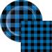 Creative Converting Buffalo Plaid Party Supplies Kit for 24 Guests in Black/Blue | Wayfair DTC6196E2C