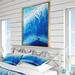 East Urban Home Waves Epoxy Resin Art V - Graphic Art Print on Canvas Metal in Blue/White | 32 H x 24 W x 1 D in | Wayfair
