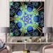 East Urban Home Fractal Portal Magic XIII - Graphic Art Print on Canvas Canvas, Wood in Blue/Green | 16 H x 16 W x 1 D in | Wayfair