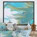 East Urban Home Marble Landscape - Painting Print on Canvas Metal in Blue/Gray/Green | 30 H x 40 W x 1.5 D in | Wayfair