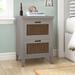 Red Barrel Studio® Aprille 2 - Drawer Solid Wood Nightstand Wood in Gray | 24.2 H x 16.9 W x 14.2 D in | Wayfair 4AA356F364954E34A6C81021759A8673