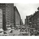 Ebern Designs State Street, Historic Chicago - Wrapped Canvas Photograph Print Metal in Black/White | 30 H x 40 W x 1.5 D in | Wayfair