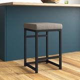 Steelside™ Lanna 24" Counter Stool Upholstered/Metal in Brown | 24 H x 16 W x 16 D in | Wayfair 2BA22F83BE7E4281BAC7F12A69D0D473