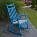 Gracie Oaks Aaliayh Classic Porch Outdoor Rocking Chair, Steel in Blue | 38 H x 28 W x 32 D in | Wayfair 89897B9311F14719B969796B4388482B