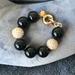 J. Crew Jewelry | J.Crew Large Black Beaded Bracelet With Pave Accents - Nwot | Color: Black/Gold | Size: Os