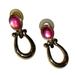 Gucci Jewelry | Paolo Gucci Simulated Pink Sapphire Lucite Earring | Color: Gold/Pink | Size: Os