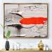 East Urban Home Red Wave on Broken White Background - Painting Print on Canvas Canvas, Wood in Gray/White | 36 H x 46 W x 1.5 D in | Wayfair