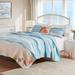 Dovecove Agnon Multi Standard Cotton Coastal Reversible Quilt Set Cotton in Blue | Twin/Twin XL Quilt + 1 Sham + 2 Throw Pillows | Wayfair