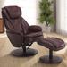 George Oliver Morpeth 34.45" Wide Faux Leather Manual Swivel Ergonomic Recliner w/ Ottoman Faux Leather/Stain Resistant | Wayfair