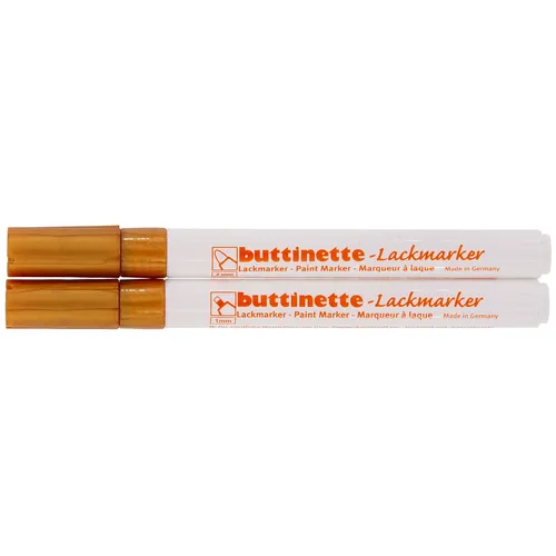 buttinette Marqueurs à encre laquée, doré, 2 marqueurs