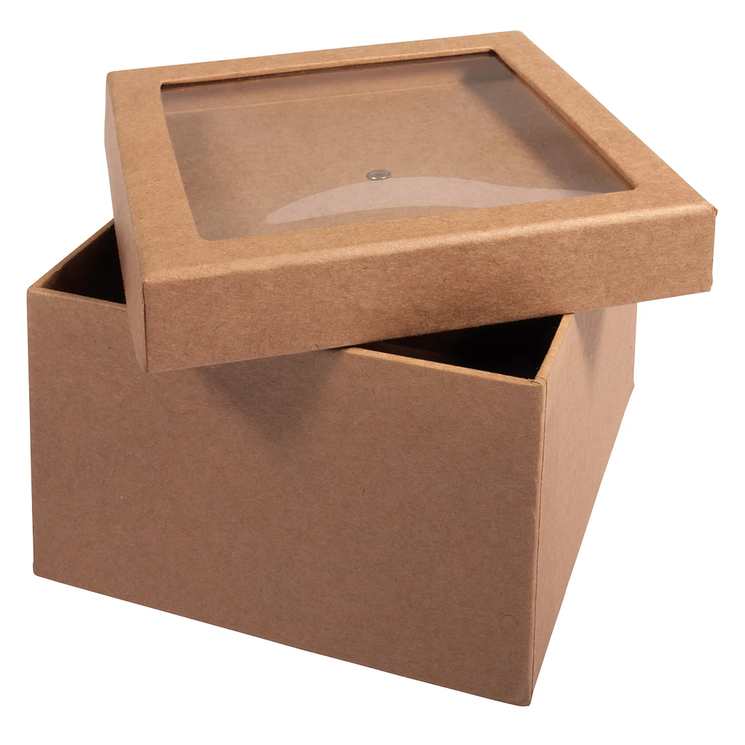 Boîte en papier maché avec couvercle à remplir, 12,5 x 12,5 x 9 cm