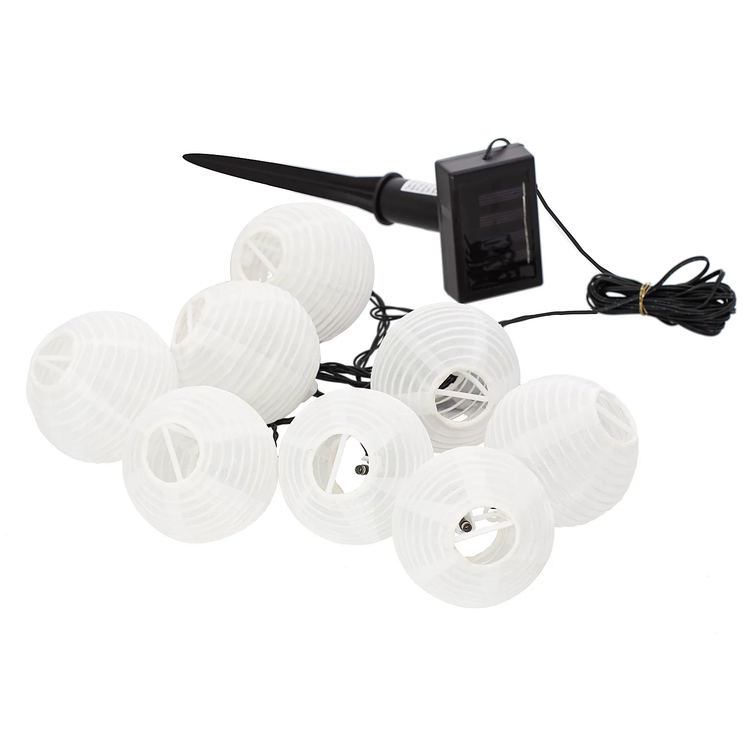 Guirlande lumineuse à lampions, LEDs solaires, blanc