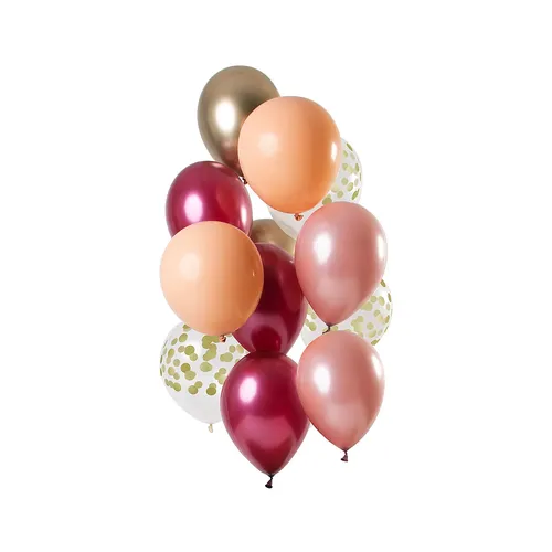 Ballons ""or-rose"", 30 cm Ø, 12 pces