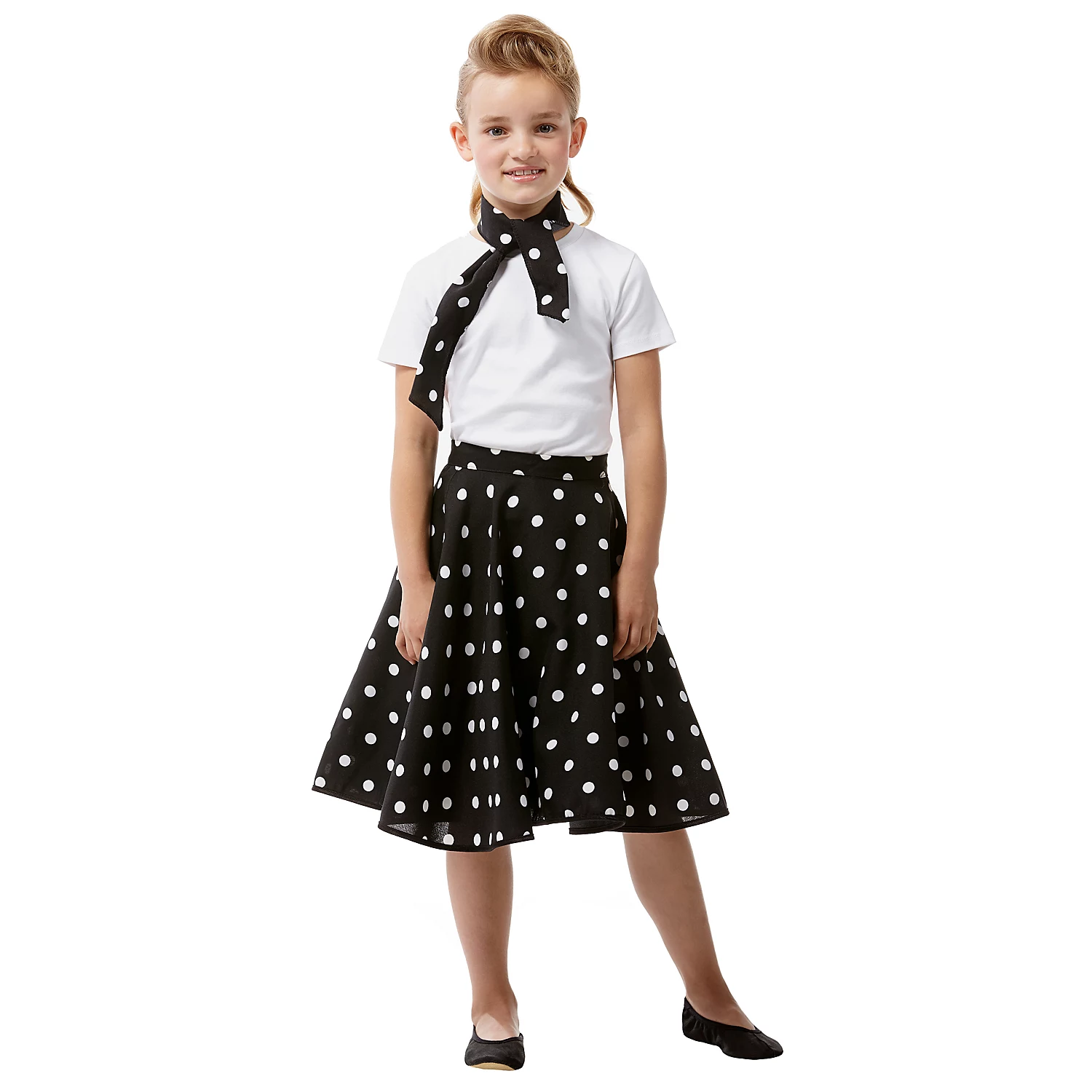 Jupe Rock'n'Roll pour enfants, noir/blanc