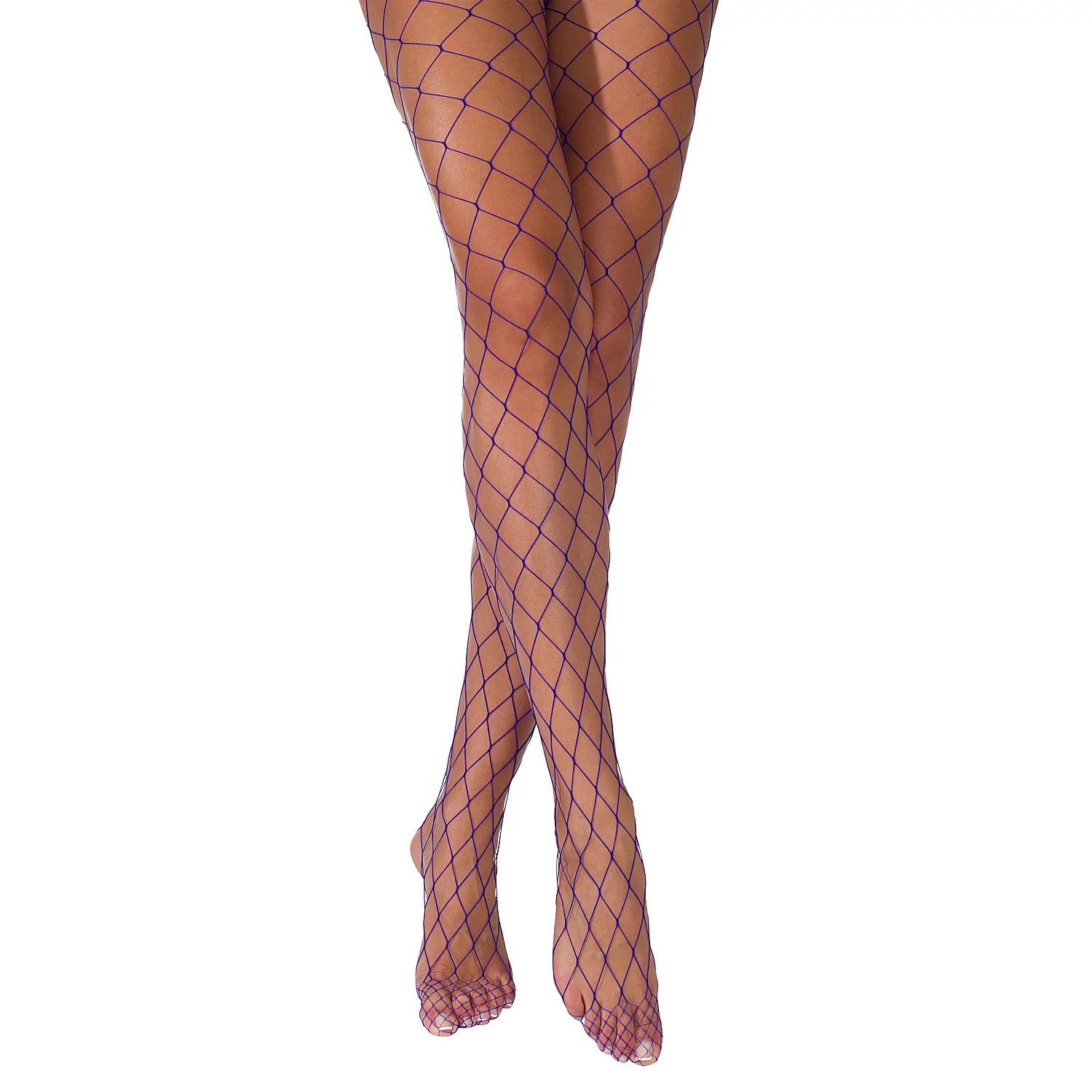 Collants résille large, violet