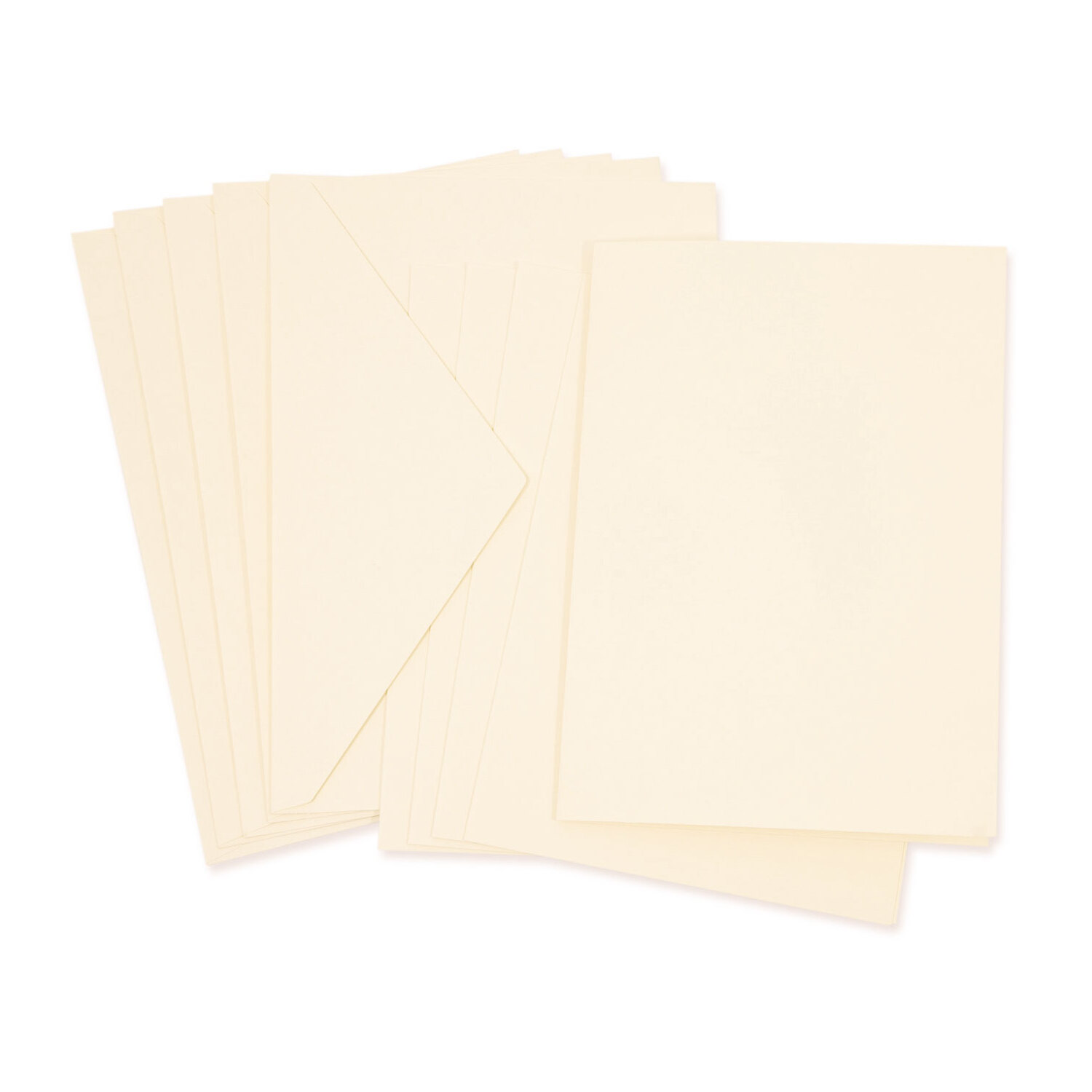 Cartes doubles et enveloppes, crème, A5, 5 pièces
