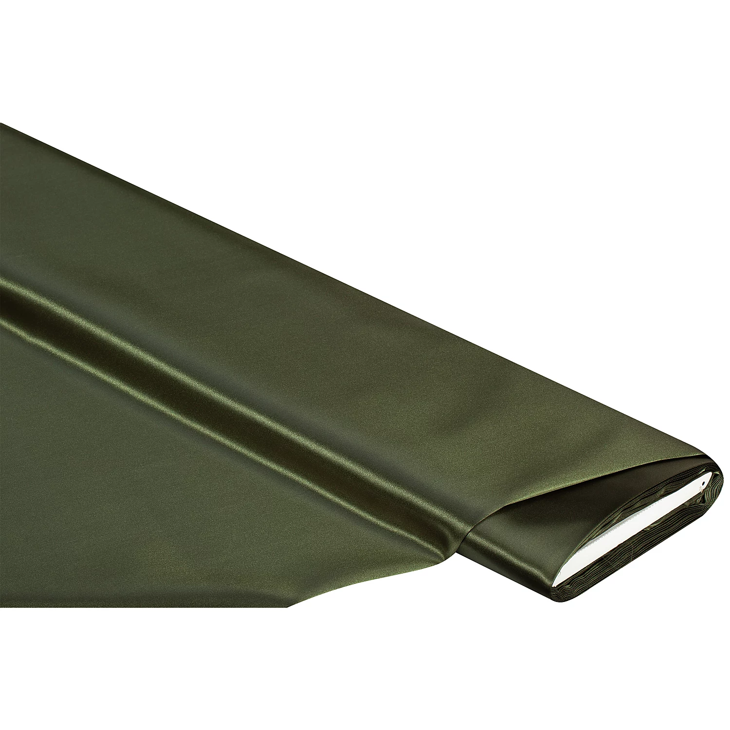 Tissu satin uni "Gala", vert olive