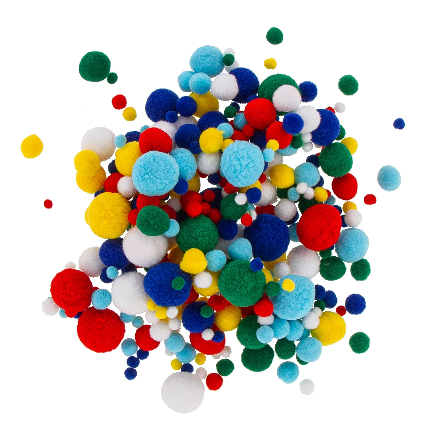 Pompons, multicolore, 4-25 mm Ø, 400 pièces