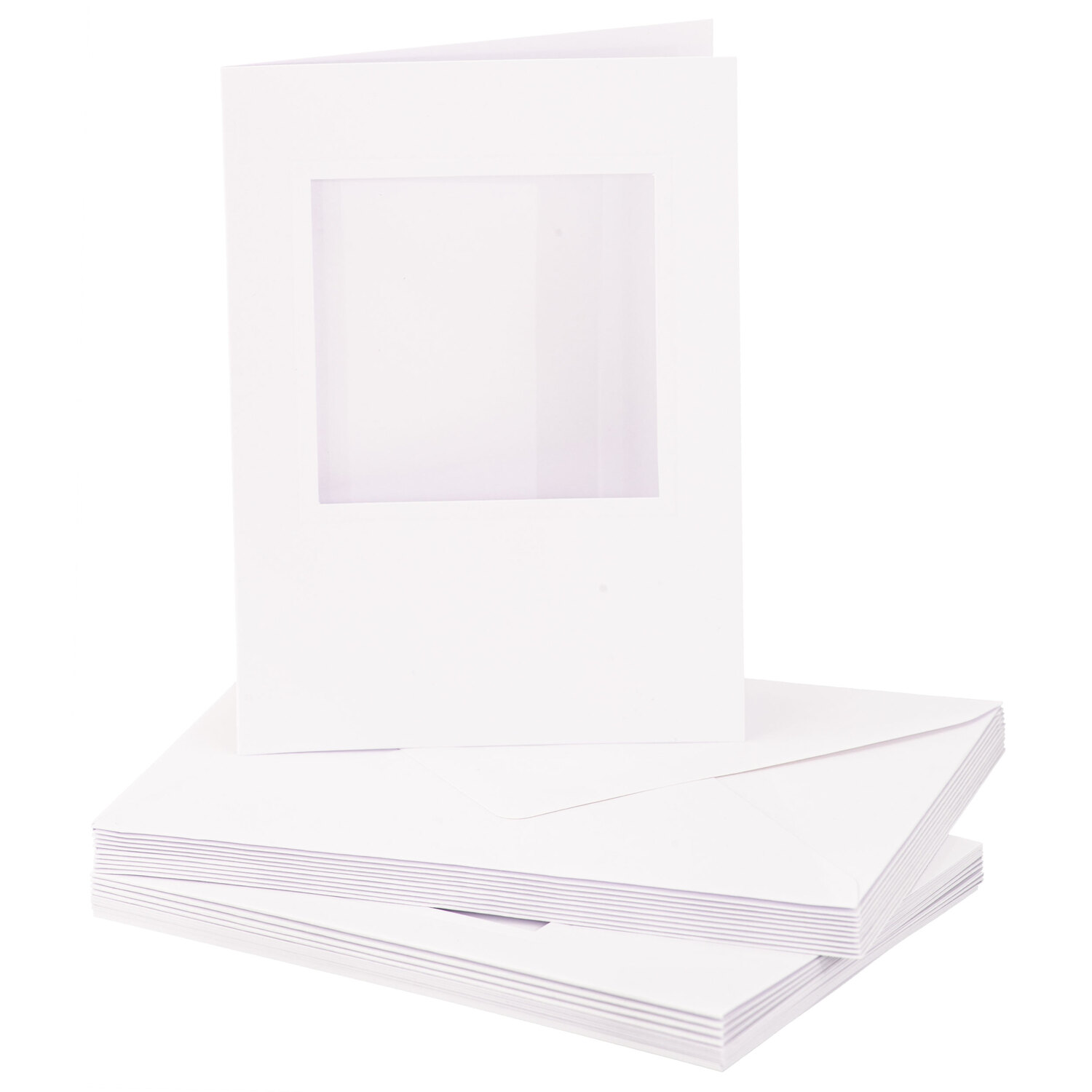 Cartes passe-partout, fenêtre carrée, blanc, A6/C6, 10 pièces