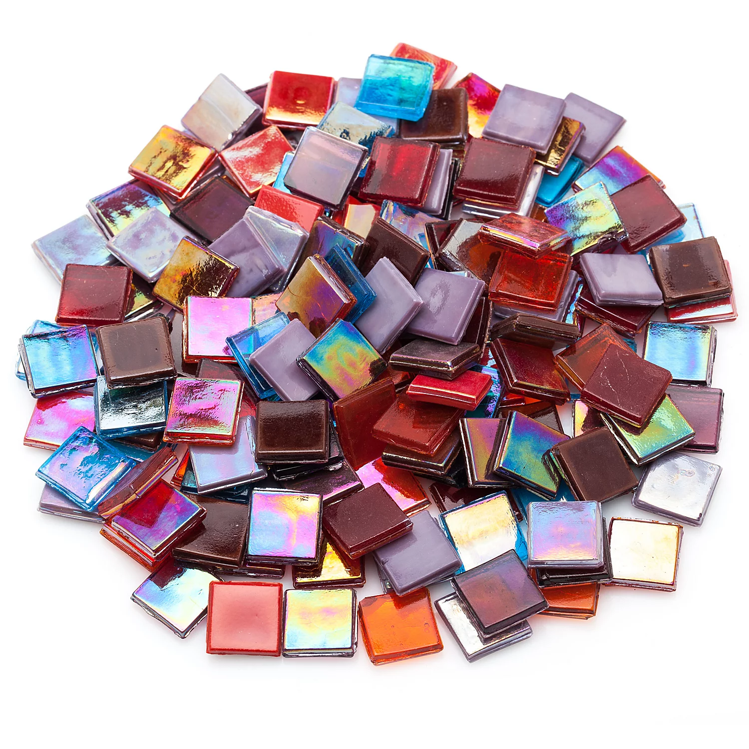 Mosaïque en verre givré, multicolore, 15 x 15 mm, 500 g