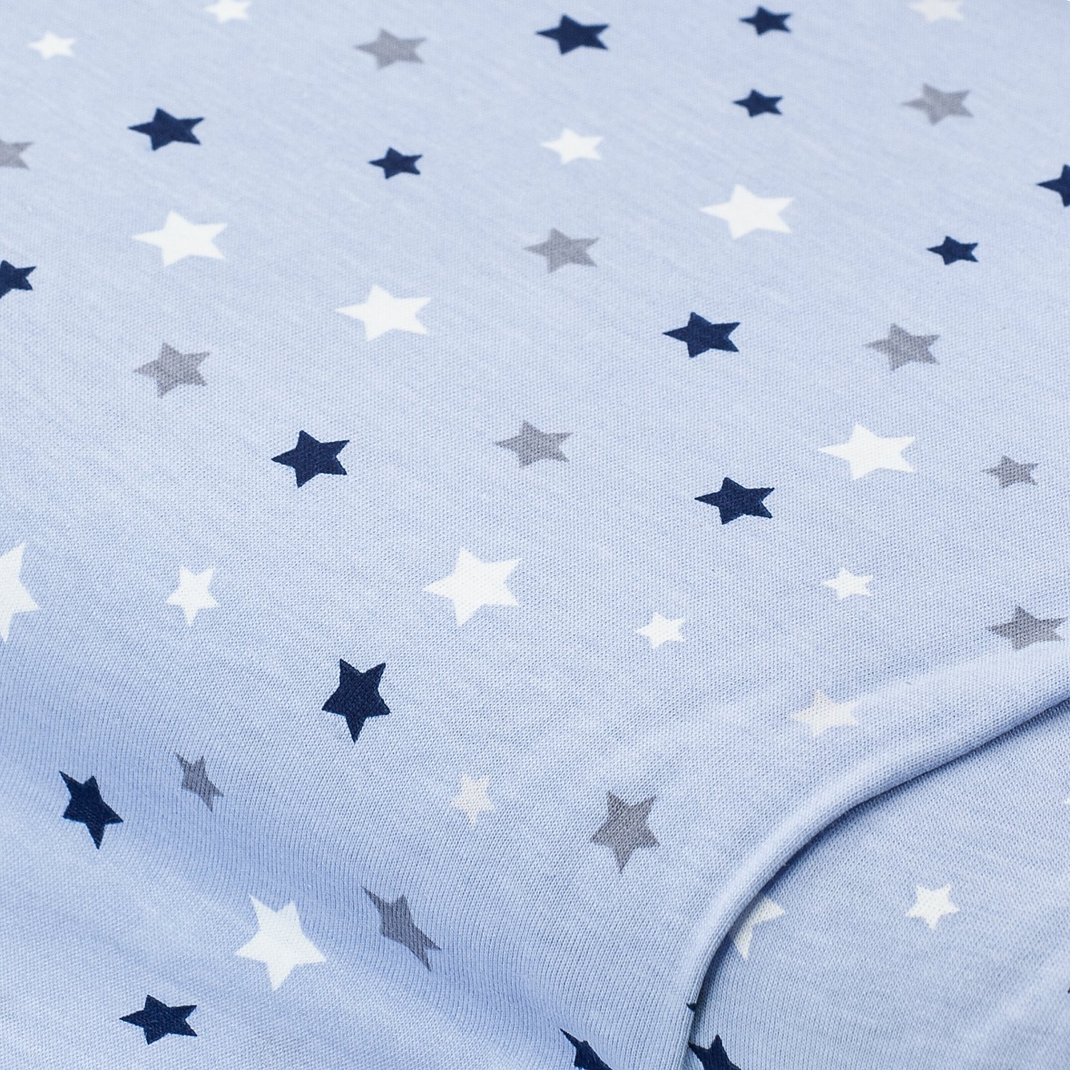 Tissu jersey de coton "étoiles", bleu/coloré