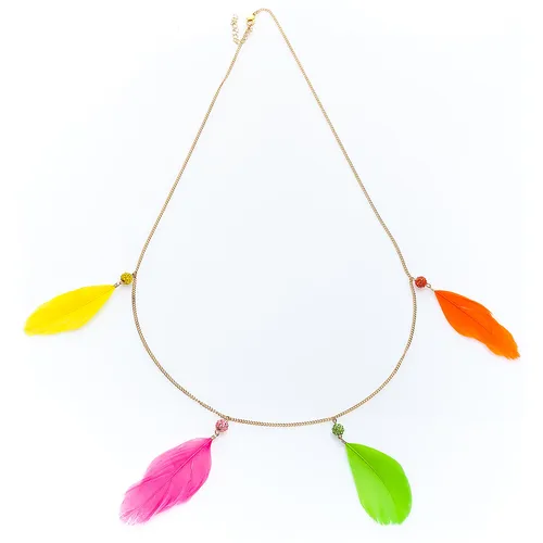 Collier ""plumes"", multicolore