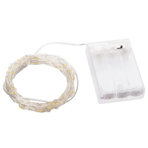 Guirlande lumineuse micro-LED avec compartiment à piles et minuterie de 6 h, avec 100 ampoules LED