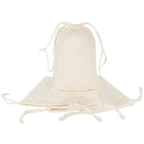 buttinette Petits sacs en coton, écru naturel, 15 x 20 cm, 4 pièces