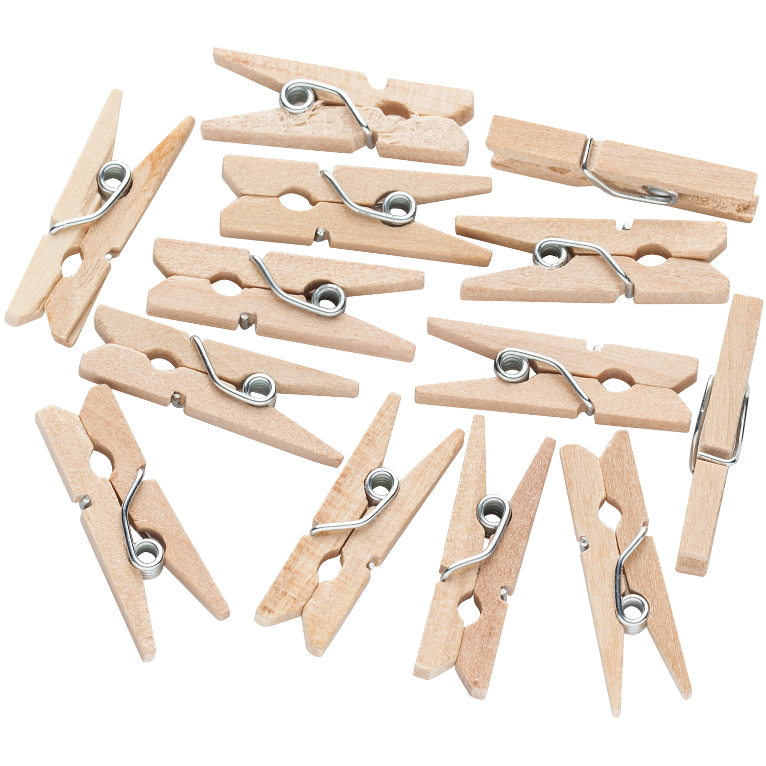 Mini pinces en bois, nature, 2,5 cm, 100 pièces