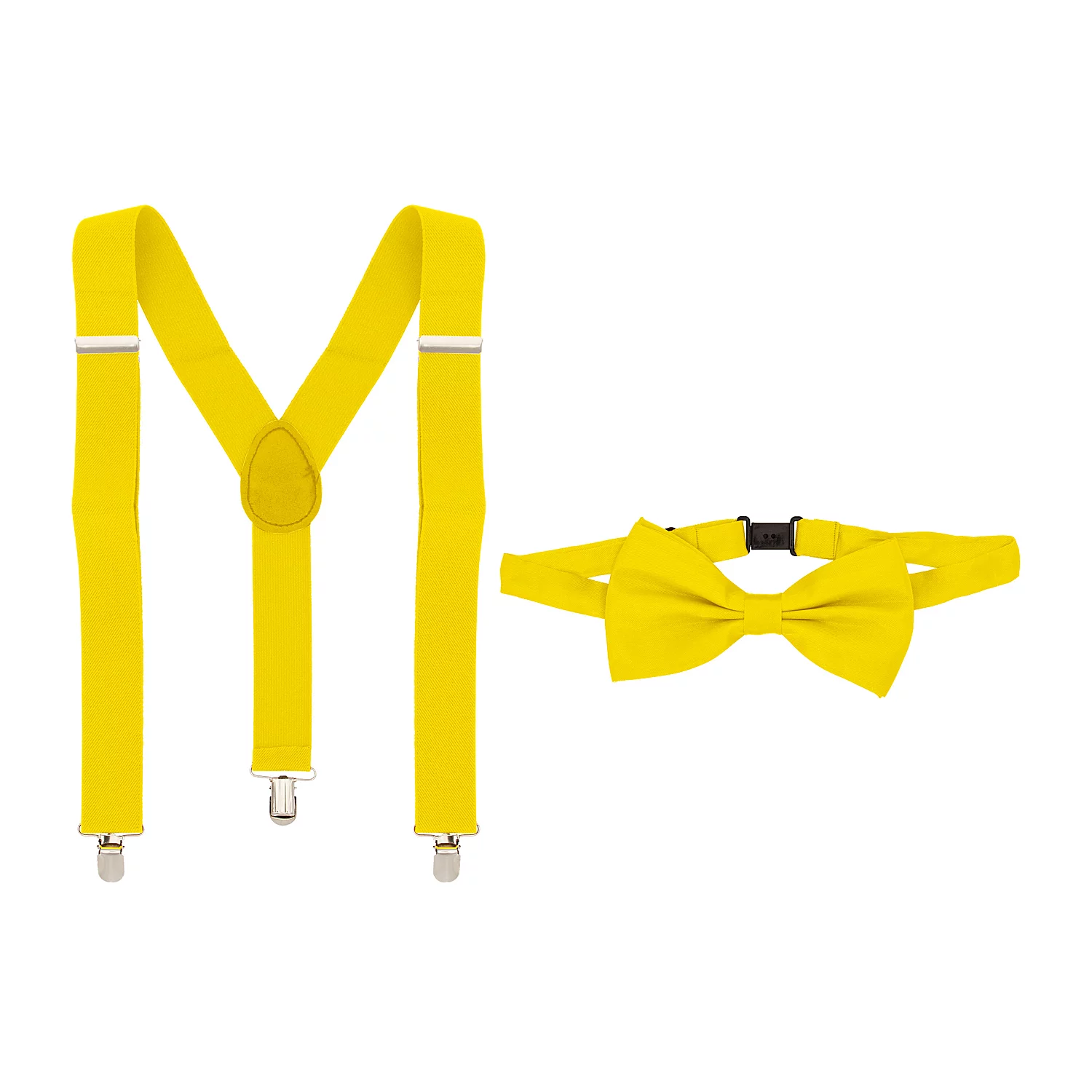 Ensemble bretelles et nœud papillon, jaune