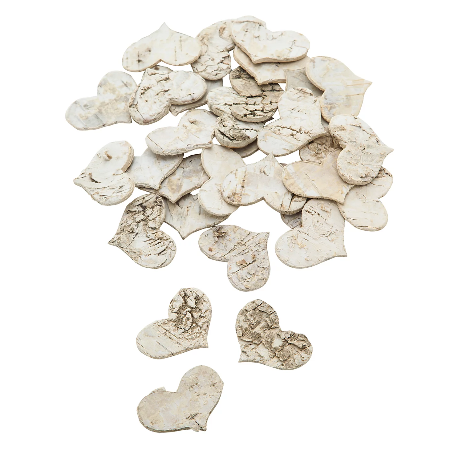 Herzen aus Birkenrinde, 3,5 cm, 30 Stück Image
