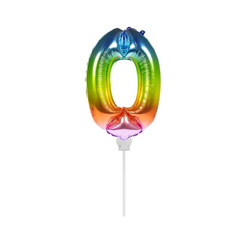 Folienballon 0, bunt, 36 cm