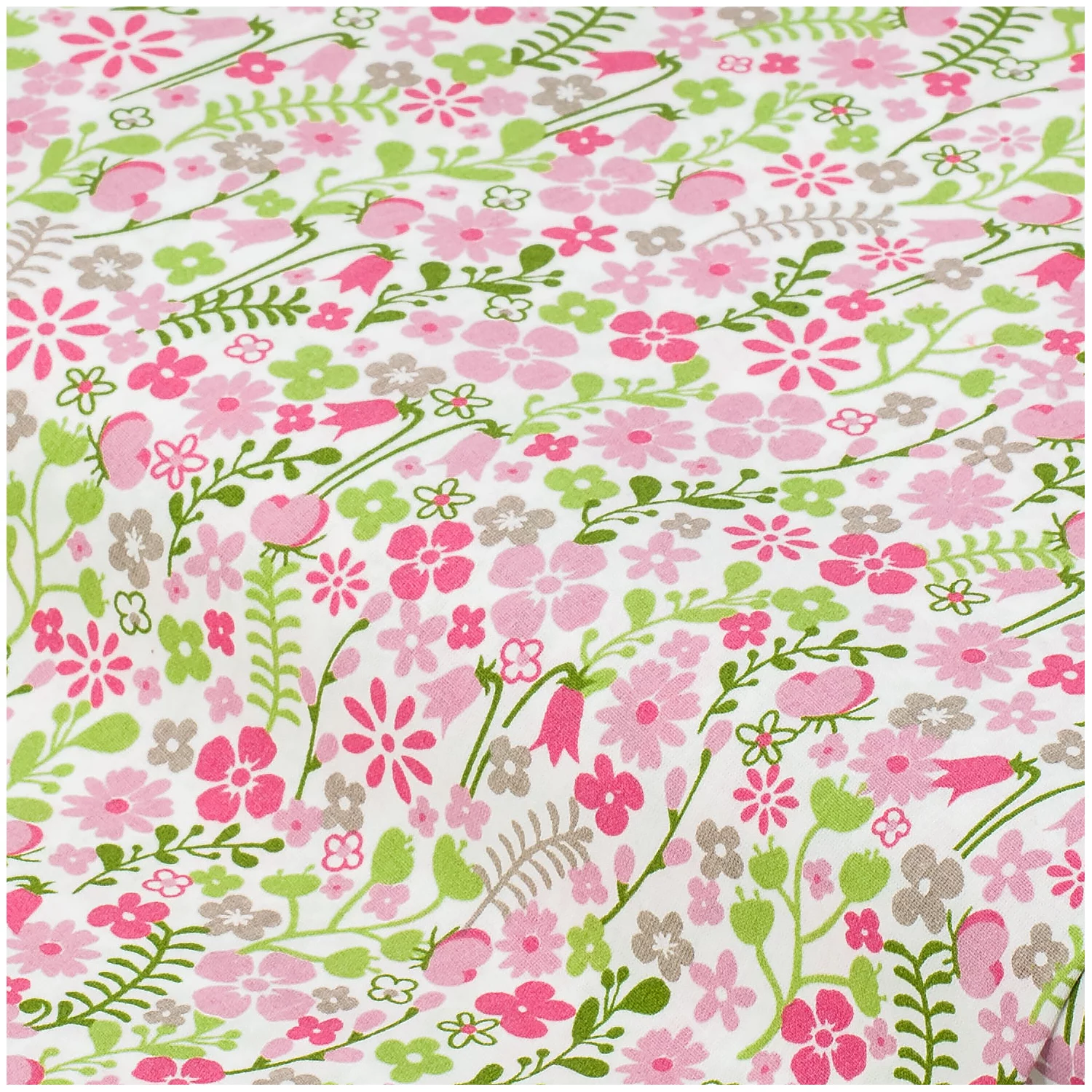 Baumwollstoff Blumenwiese Mona , rosa/taupe Image