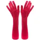 Satin-Handschuhe, rot, 55 cm