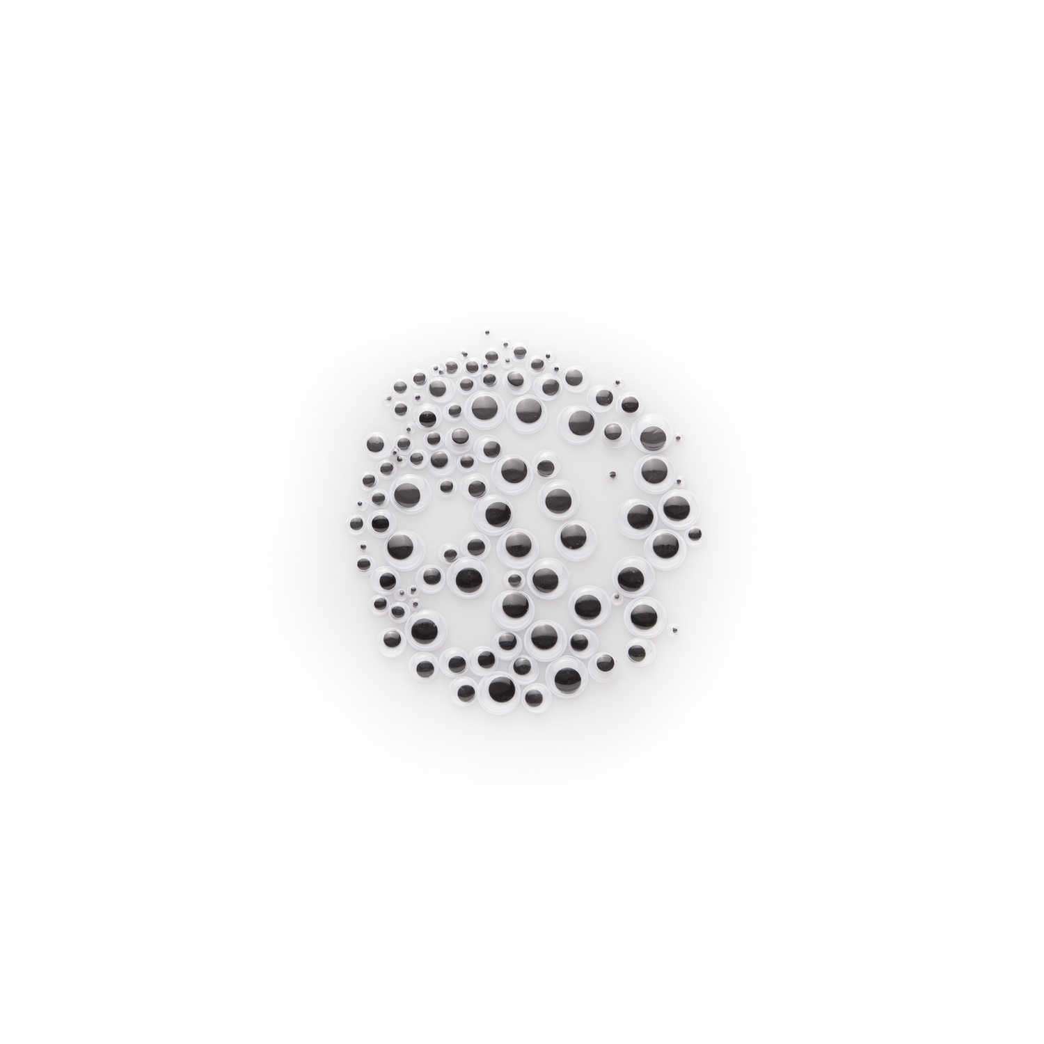 Yeux mobiles, noir/blanc, 3-10 mm Ø, 100 pièces