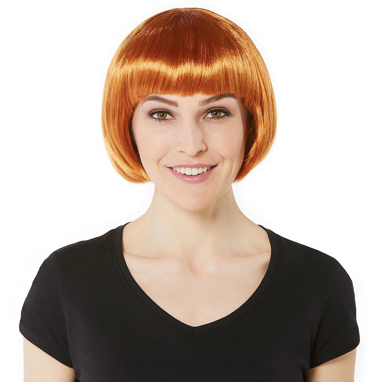 Perruque "carré long", cuivré