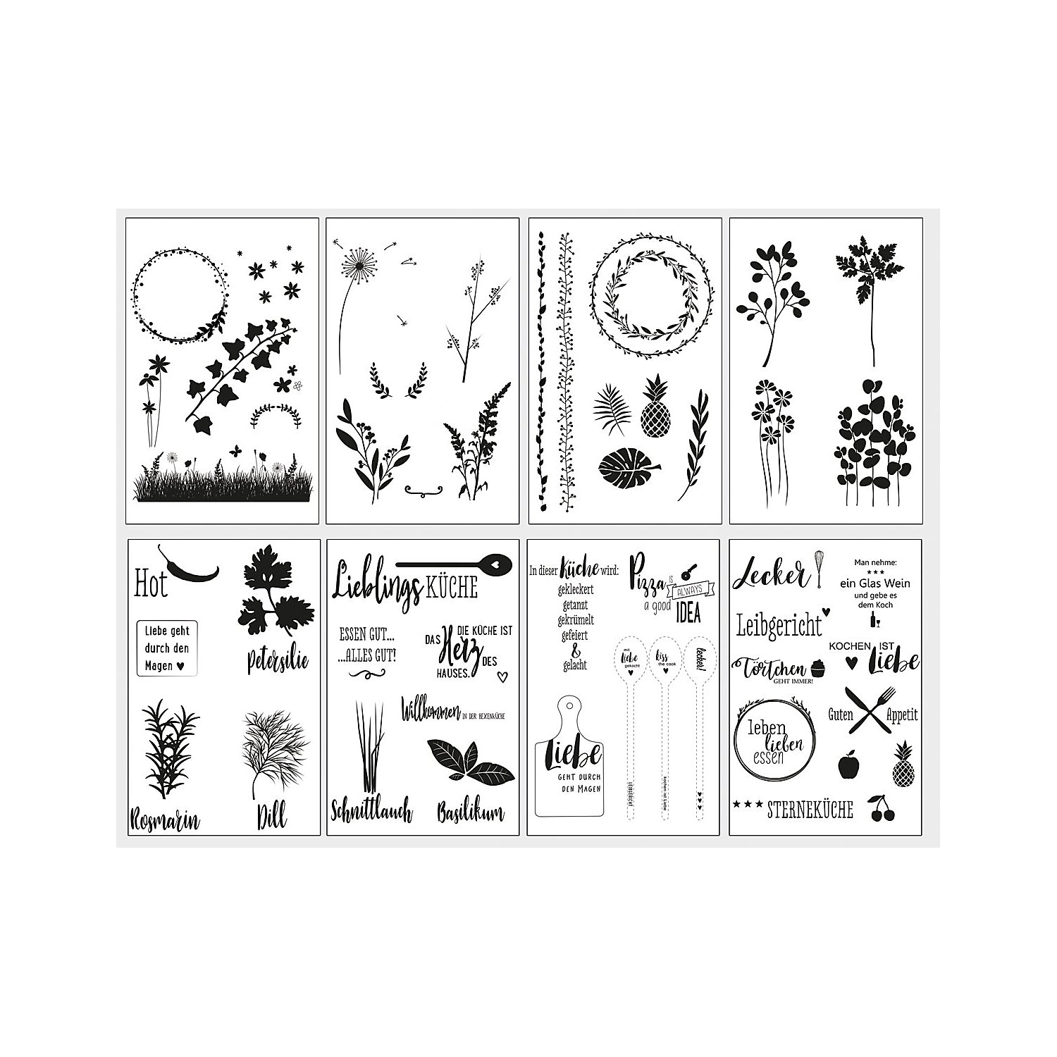 Transfermotive-Set Pflanzen und Küchenliebe Image