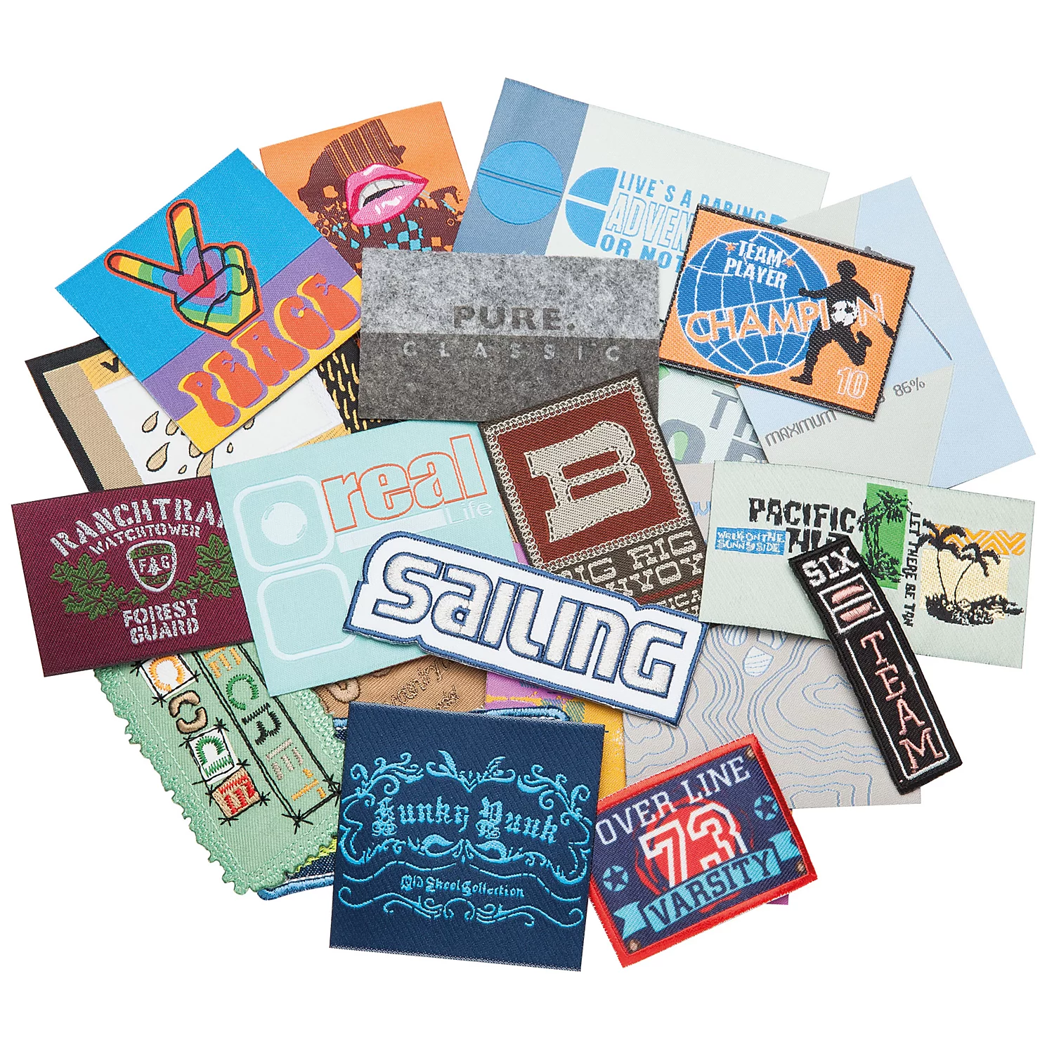 buttinette Applikationen Viereckig im Vorratspaket, Inhalt: 25 Stück Image