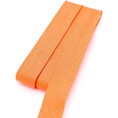 buttinette Baumwoll-Schrägband, hellorange, Breite: 2 cm, Länge: 5 m