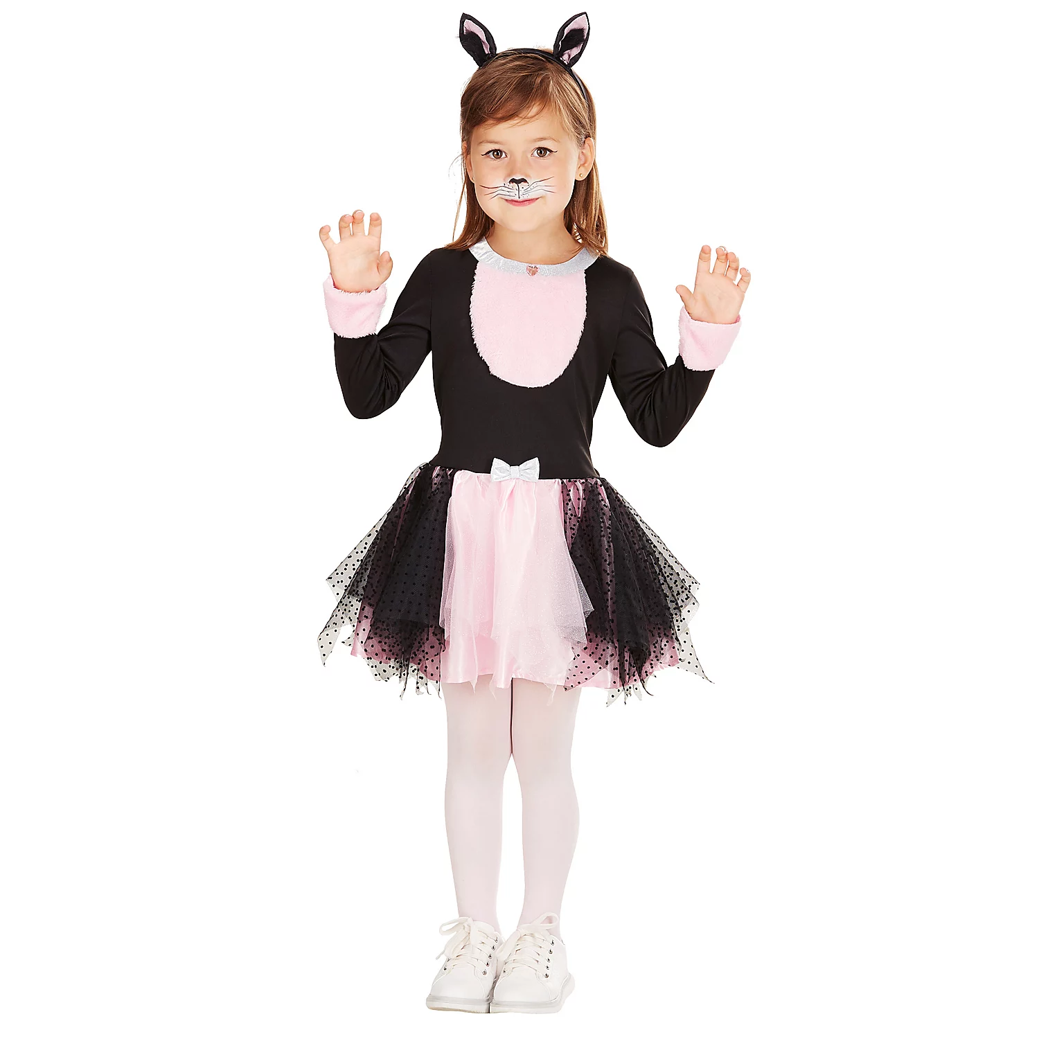 Kätzchen-Kostüm für Kinder, schwarz/rosa Image
