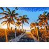 Diamantenstickerei-Set Strand mit Palmen, 34 x 24 cm