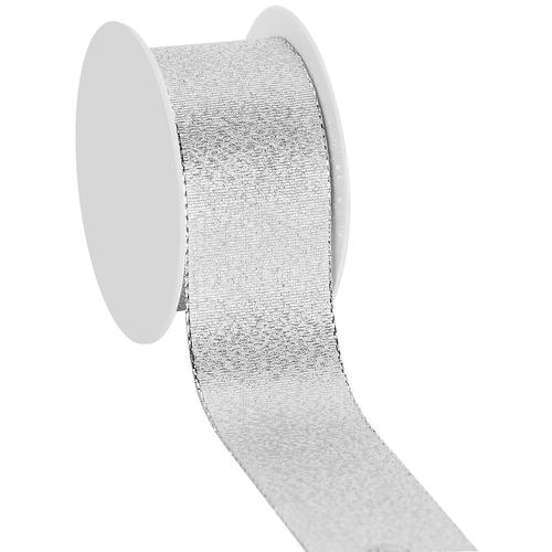 Stoffband, silber, 40 mm, 10 m
