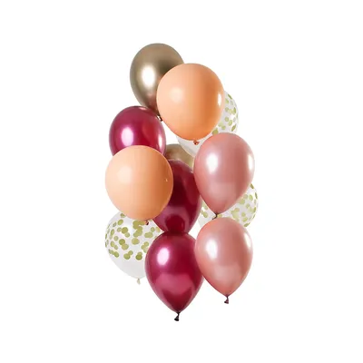 Luftballon-Set Rosé-Gold, 30 cm Ø, 12 Stück