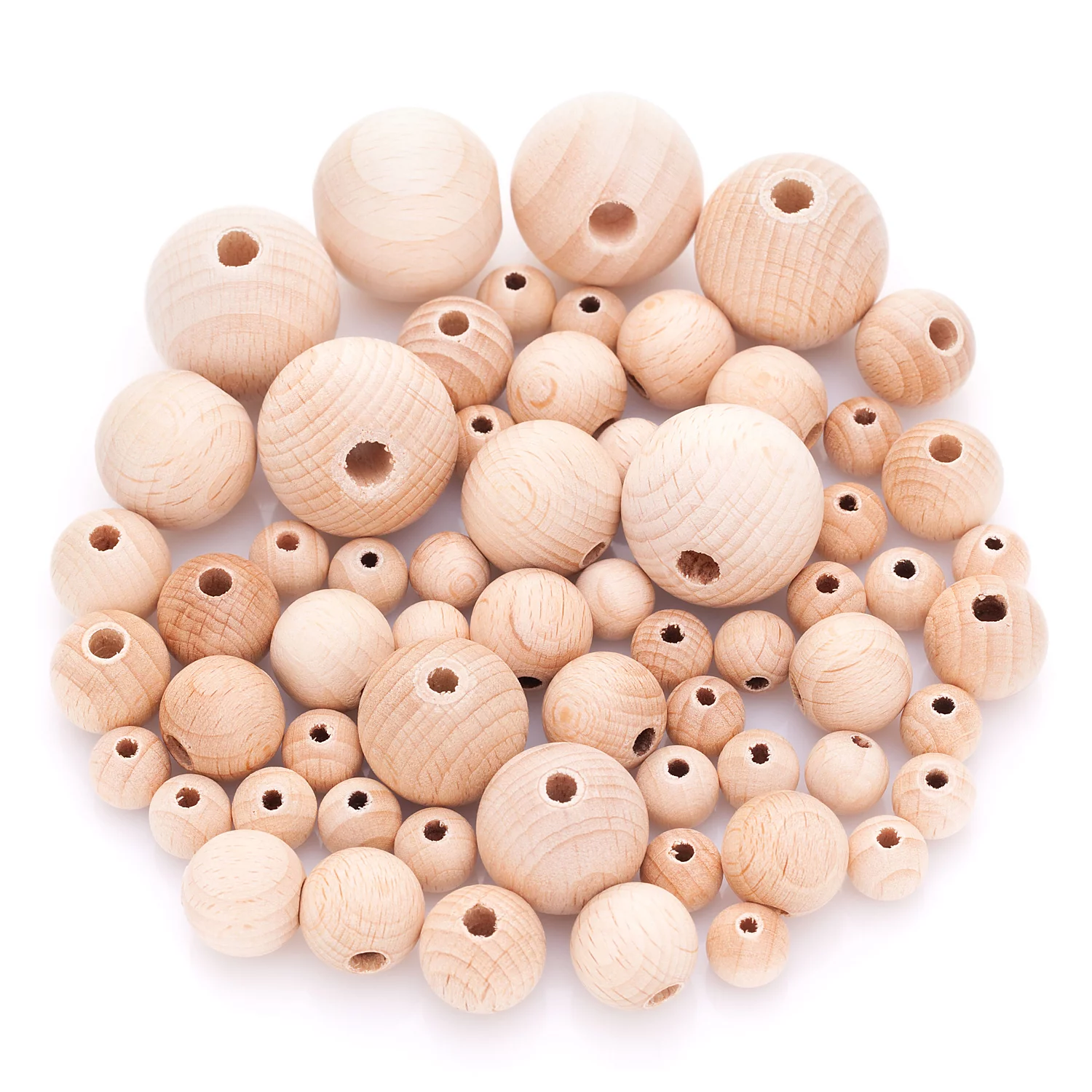 Holzkugeln, 10–25 mm Ø, 60 Stück Image