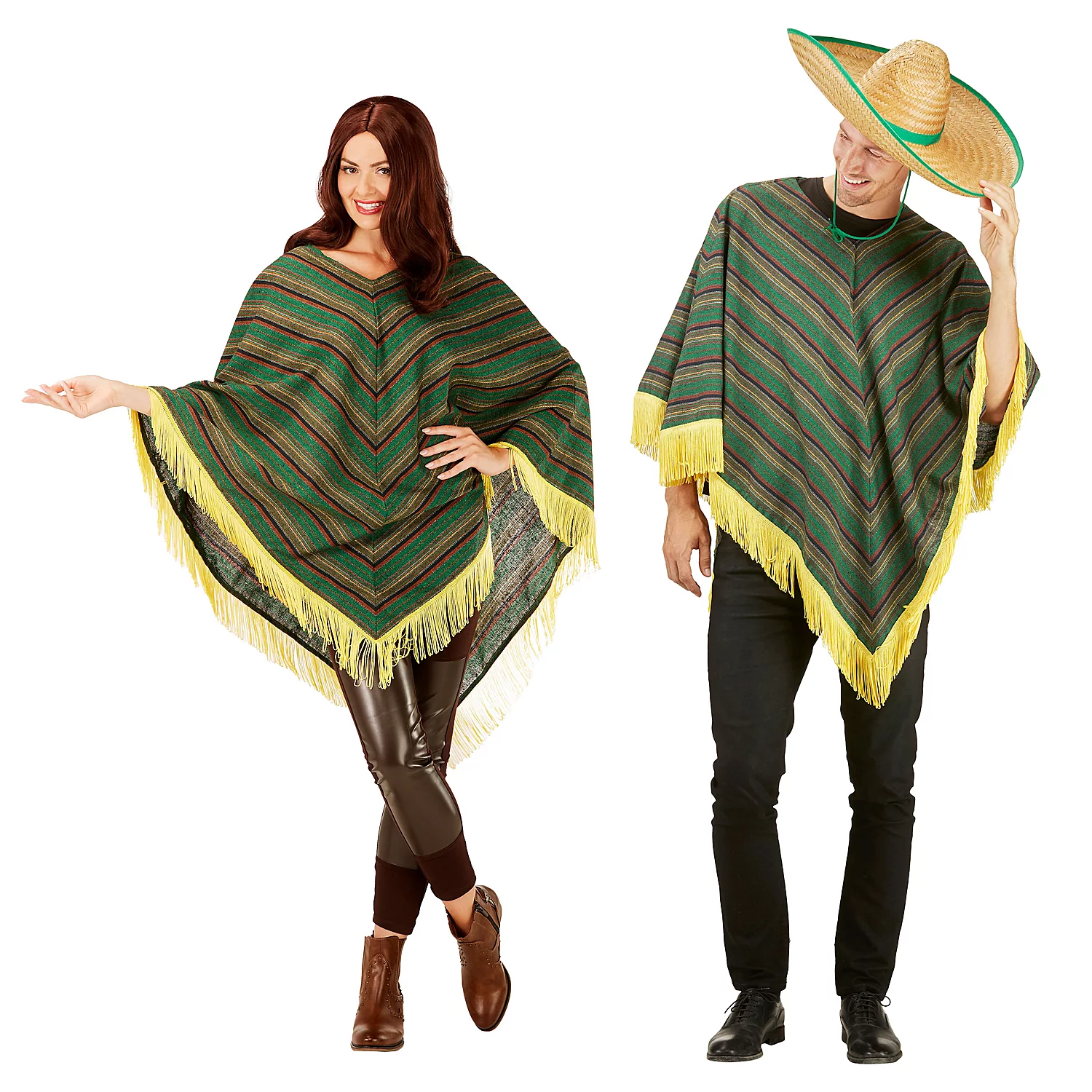 buttinette Mexikaner-Poncho für Erwachsene Image