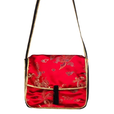 Tasche Asia, rot/schwarz/gold