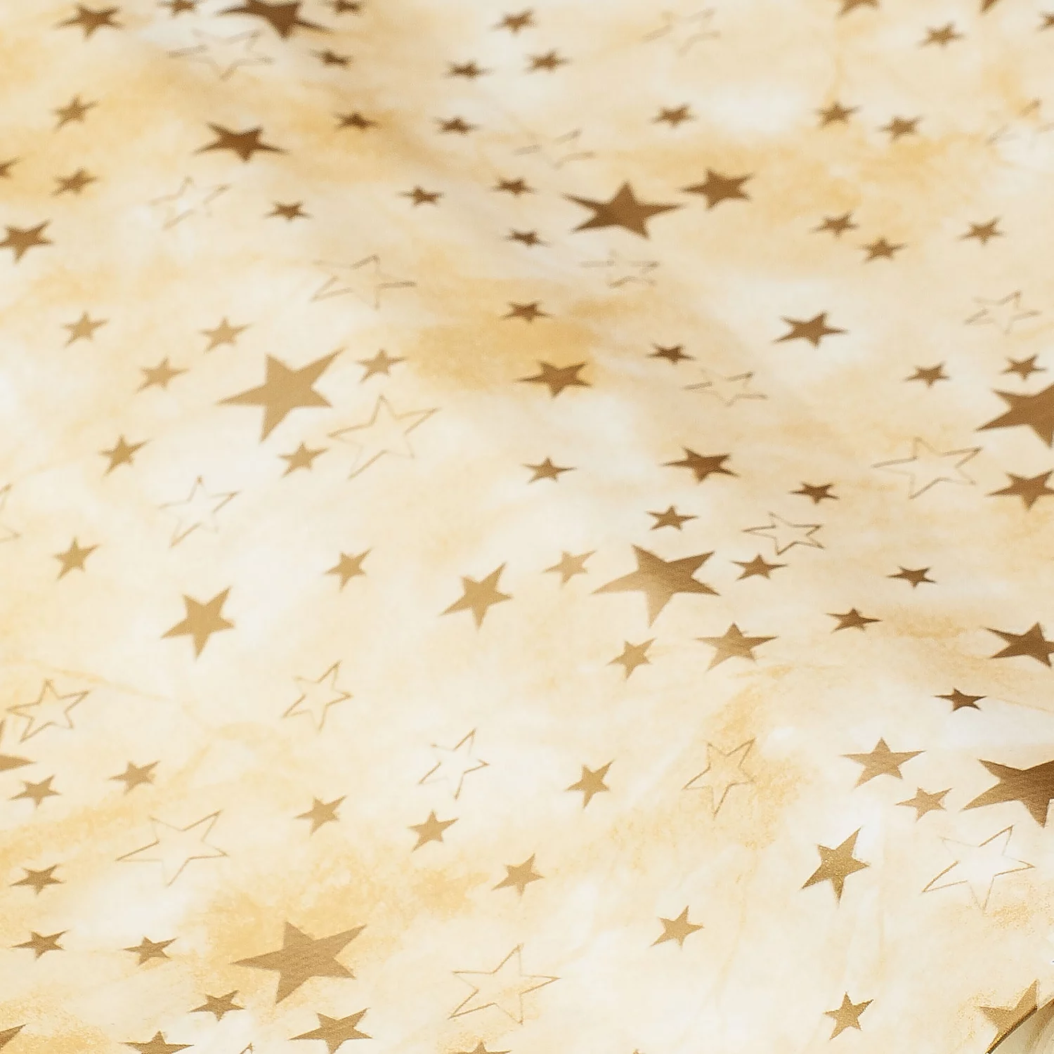 Abwaschbare Tischwäsche/Wachstuch Sterne, creme-melange/gold Image