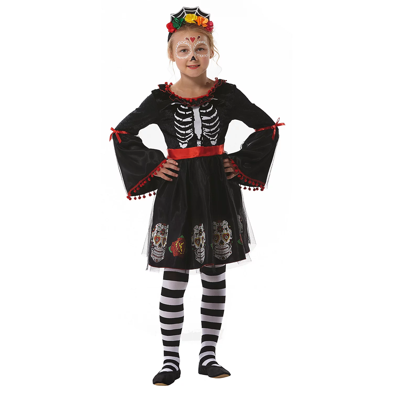 Day-of-the-Dead-Kostüm für Kinder Image