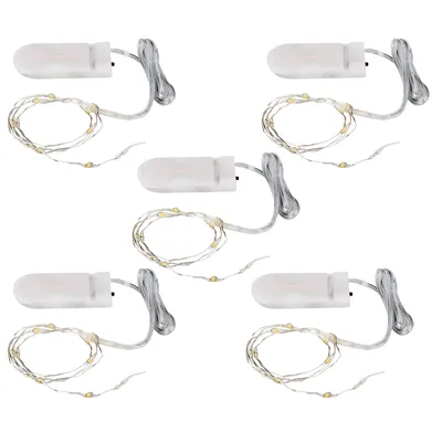 LED Micro-Lichterkette mit Batteriekasten, 5 Stück, 10 LEDs Image