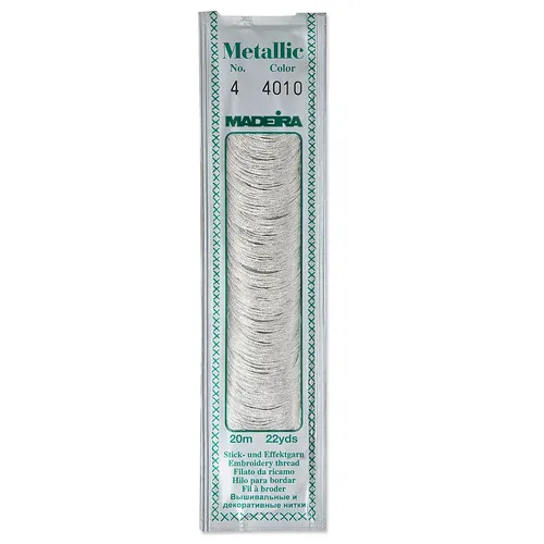 MADEIRA Sticktwist Metallic 4, silber, Länge: 20 m